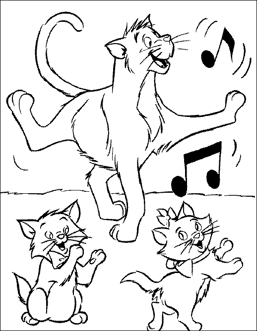 coloriage aristochats qui dansent